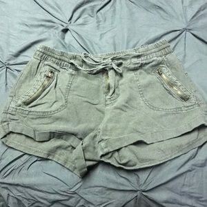Army green comfy shorts